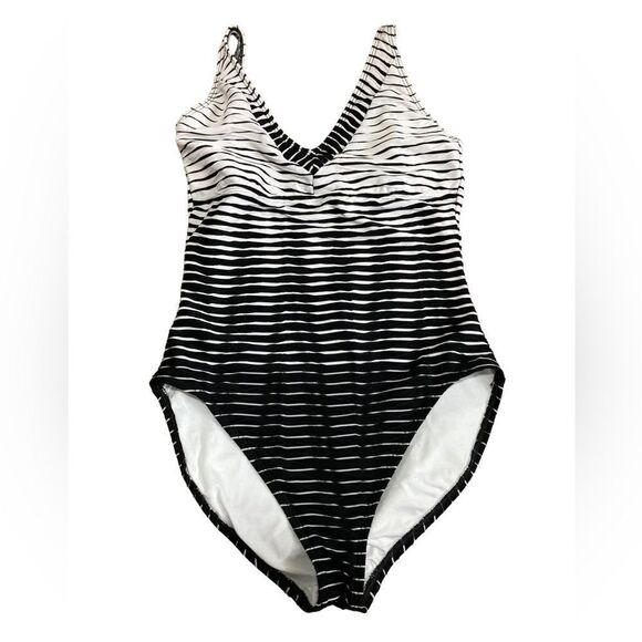 La Blanca black and white bathing suit -10 - Picture 1 of 10